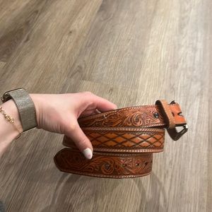 Mens leather western belt size 40